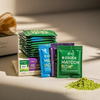 Sachets d'emballage personnalisés en aluminium thermoscellé pour poudre de matcha, type Doypack