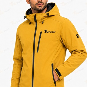 Chaqueta de esquí acolchada con capucha amarilla para hombre Tiierwear, impermeable, de poliéster, informal de invierno, con cierre de cremallera frontal, logotipo y patrón a cuadros, de alta calidad. - Product Image 6