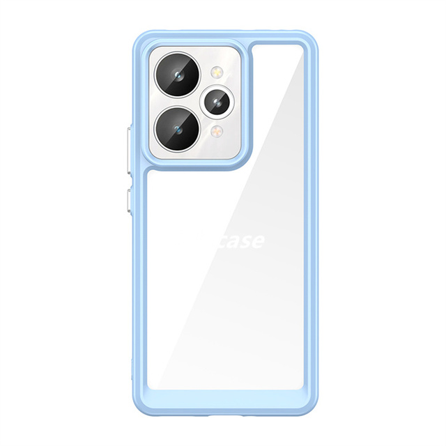 Lichicase Candy Colors Clear Transparent TPU Hybrid Acrylic Phone Case for Realme 15 15Pro Custom Phone Shell