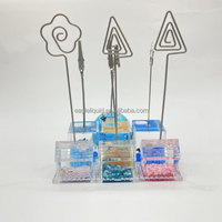 Presse-papiers en acrylique liquide exquis, décoration mignonne pour la papeterie, porte-cartes personnalisé, pince métallique crocodile pour cadeau