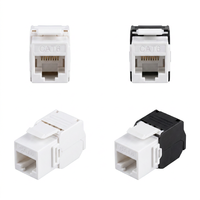 Modul Jaringan Cat6 Keystone Jack RJ45 UTP Tanpa Alat 8P8C Konektor Soket Betina Ethernet Panel Dinding Patch Panel PC Putih Hitam
