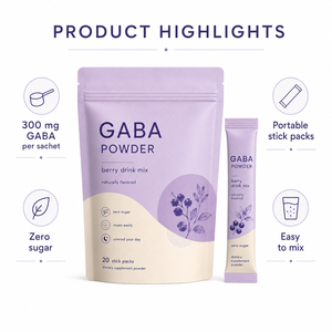 ผงช่วยการนอนหลับ GABA ปราศจากน้ำตาล 100% ขายดี วิตามินบี 6 แมกนีเซียม คุณภาพสูง ออร์แกนิค สำหรับสตรีมีครรภ์และผู้ใหญ่ - Product Image 5