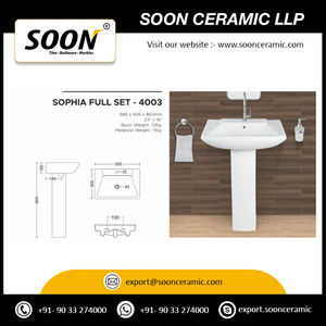 Fourniture directe d'usine Lavage à la main sur pied Lavabo en céramique sur pied Lavabo sur pied Vêtements sanitaires pour la vente à l'exportation - Product Image 6