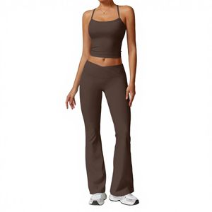 2 Potong Pakaian Yoga Wanita, Setelan Olahraga, Pakaian Atletik, Setelan Pilates, Setelan Fitness, Setelan Olahraga Gym, Bra Olahraga Push Up, Legging - Product Image 2