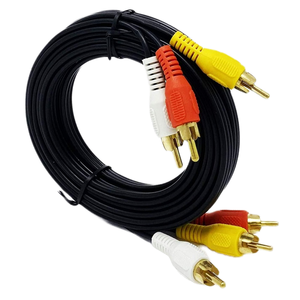 Cable Adaptador M3U para TV, Arnés de Cables con 3 Conectores RCA, Audio y Video Compuesto Macho-Macho para Altavoz, Proyector, Guitarra - Product Image 1