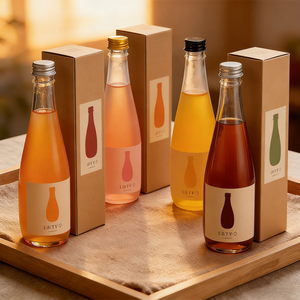 Botella de Vidrio Transparente Vacía, <span class=keywords><strong>Alta</strong></span> y con Fondo Grueso, 330ml 500ml, para Bebidas, Refrescos, Agua Mineral, Botellas de Vidrio para Bebidas Espumosas - Product Image 1