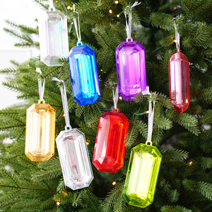 Ciondolo Rettangolare in Cristallo per Albero di <span class=keywords><strong>Natale</strong></span>, Pendente Colorato e Lucido in Acrilico con Effetto Gemma per Decorazioni Natalizie e di San Valentino - Product Image 1