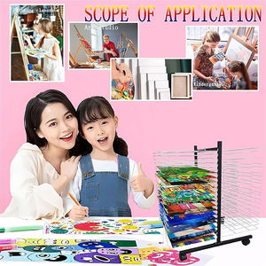 JH-MH 16 अलमारियों धातु कलाकृति भंडारण प्रदर्शन के लिए पहियों के साथ पहियों के साथ धातु कला भंडारण प्रदर्शन रैक - Product Image 4