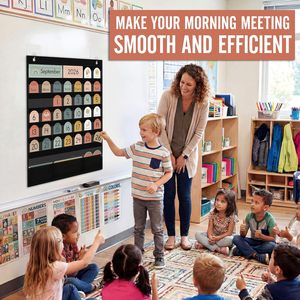 Tableau de calendrier mensuel pour salle de classe, format poche, 24x21 pouces, à fixer au mur, pour l'apprentissage des enfants et les fournitures pour enseignants - Product Image 4