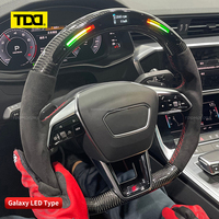 Volant sport à 4 branches en cuir et fibre de carbone TDD LED pour Audi A3 (2004-2019) personnalisé
