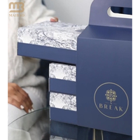 Boîte de pâtisserie de luxe arabe pour emballage de livraison Boîte de chocolat Dubaï Eid Ramadan Dates Boîtes de boulangerie Eid Mubarak avec poignée