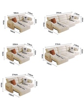 Sofá Cama Seccional Modular Eléctrico de Lujo Moderno Convertible Reclinable de 3 Plazas en Piel Genuina de Alta Gama para Sala de Hotel o Villa