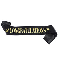 1 ruban de félicitations avec lettres imprimées en or pour la décoration de fête de remise des diplômes, cadeaux