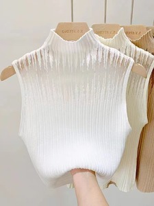 Camicetta Casual Senza Maniche da Donna, Top Traspirante Stile Occidentale per Donne e Ragazze, Canotta a Collo Alto in Rete, Taglia Unica - Product Image 1