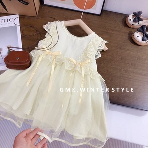 Vestido de Princesa con Volantes y Lazo para Niñas Pequeñas, Ideal para Fiestas de Verano y Uso Diario Informal - Product Image 3