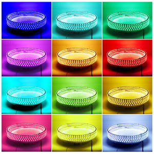 Feux de roue LED RGB tout-terrain 15,5 pouces à double rangée avec contrôle Bluetooth par télécommande et application pour voiture - Product Image 5