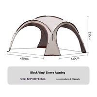 2025 tendance tente dôme en caoutchouc noir monocouche Oxford Camping en plein air parasol peu encombrant tente à billes étanche à la pluie pour la nuit