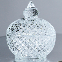 EPR France - Pot à bonbons en verre de style européen, emballé, créatif, luxueux, exquis, avec couvercle, boîte à fruits secs, pot en verre