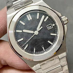 Reloj de Lujo para Hombre, Edición Personalizada, con Brazalete de Acero Integrado, Esfera Negra, Fecha, Reserva de Marcha, Automático, Cristal de Zafiro - Product Image 2