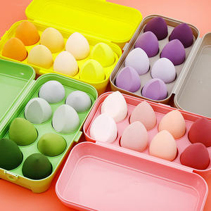 HMU 4 uds/8 Uds huevos de belleza de alta calidad sin látex logotipo personalizado suave cosmético Puff belleza maquillaje esponja licuadora conjunto - Product Image 5