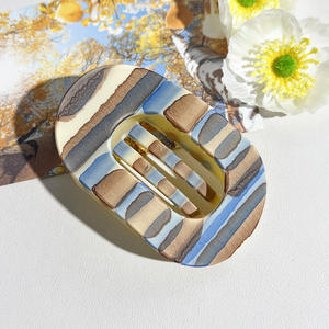 Pince à cheveux ovale plate en PC mat colorée, design bec de canard, forte adhérence, ne se casse pas facilement, pour fille, nouvelle collection transfrontalière haut de gamme - Product Image 6