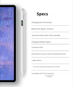 Lápiz Óptico Universal 2268A con Pantalla Digital, para iOS, Android, Windows, Batería de 10 Horas, Carga Tipo-C de 30 Minutos, Magnético, POM, Forma de D - Product Image 3