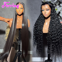 Wig Rambut Wanita Vietnam 100% Asli 13x4 Mewah 210% Super Double Drawn Wig Rambut Manusia Lurus Alami Berwarna Natural 5x5 Tanpa Lem