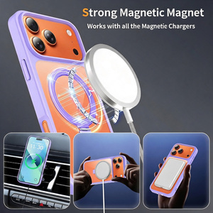Coque de téléphone anti-chute PC+TPU avec support magnétique intégré, antichoc, dos transparent, logo personnalisé OEM - Product Image 3