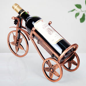 Seni Besi Retro Eropa sepeda roda tiga tunggal pemegang botol anggur merah pabrik bentuk sepeda rak anggur gagang tipe berdiri Eropa - Product Image 1