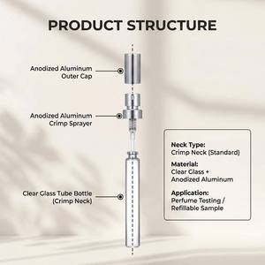 Flacons d'échantillons <span class=keywords><strong>de</strong></span> parfum cylindriques transparents <span class=keywords><strong>de</strong></span> 10 ml <span class=keywords><strong>de</strong></span> haute qualité pour la vente en gros aux fabricants - MOQ 10 000 pièces - Product Image 4