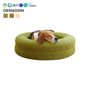 Proveedor de oro personalizado de espuma viscoelástica Cama grande para perros cubierta extraíble lavable impermeable Fondo elevado cama ortopédica de pared para perros - Product Image 1