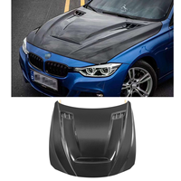 Couvre-capot avant en fibre de carbone style MBJ avec aération pour BMW Série 3 F30 2012-2018, kit carrosserie pour capot avant