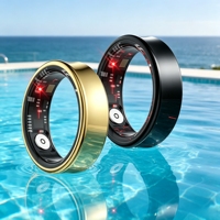 Anillo Inteligente de Aleación de Titanio con Monitor de Oxígeno en Sangre y Sueño, Anillo Inteligente con Control por Gestos a Prueba de Agua 5ATM para Android/iOS