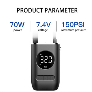 18L/Min Portable Cordless Tire Inflator Car Motorcycle <b>Bicycle</b> Ball Air Pump 150PSI Digital Auto Stop With LED Emergency <b>Light</b> - Product Image 1