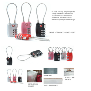 Portable 3-Dial Combination TSA Cable Lock Metal Travel Luggage <strong>Padlock</strong> <strong>for</strong> <strong>Suitcase</strong> Customs Code Special Bag Parts Accessories - Product Image 3