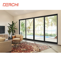 NFRC Porte coulissante en verre à 4 panneaux, anti-ouragan, pour balcon, en aluminium et verre