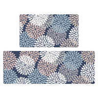 Keset Lantai Dapur PVC Motif Bunga Lintas Batas, Tahan Air, Anti Minyak, Anti Selip, Tebal 1.0 cm, untuk Pintu Masuk Rumah Tangga