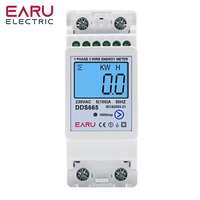Compteur d'énergie bidirectionnel multifonction 230V 100A avec réinitialisation, pour énergie solaire, tension, courant, fréquence, communication RS485 DDS665-