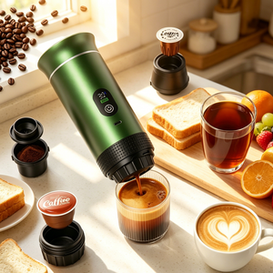 Cafetera portátil de mano KF JN 02, USB, 20 bares, pantalla LED eléctrica, 80 ml, para cápsulas de café y café molido, máquina de espresso para exteriores. - Product Image 2