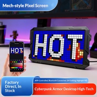 Écran LED Mecha Pixel, animation de texte personnalisée via l'application, horloge, lumière d'ambiance E-sports, cadeau numérique transfrontalier