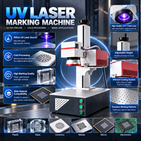 Mesin Penanda Laser UV Industri HS LASER 3W 5W Model Desktop untuk Pengukir Laser pada Bahan Non Logam, Plastik, Kaca