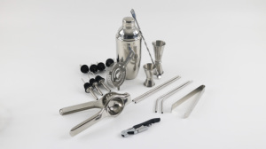 Manufacture 20pcs <strong>Cocktail</strong> Shaker <strong>Set</strong> Rotating Stand Stainless Steel Bar <strong>Mixing</strong> Tools <strong>Set</strong> Professional Bartender Kit <strong>Set</strong> - Product Image 2
