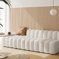 Abric-sofá pequeño para sala de estar, mueble de lujo ligero sin reposabrazos, color crema