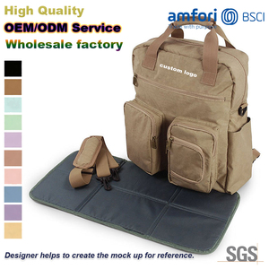 Bolsas de Pañales Multifuncionales Impermeables de Lujo para Papá, con Logotipo Personalizado al por Mayor, Bolsa de Pañales Táctica Plegable para Papá, Mochila para Bebé - Product Image 1