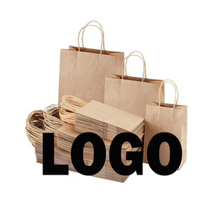 Custom Wholesale Gift Clothing Takeaway Packaging Shopping Bag Kraft Paper Bag With Your Own Logo