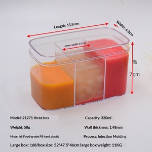 Boîte d'emballage alimentaire transparente personnalisée à trois compartiments avec couvercle pour bonbons de 120 ml et boîte à yaourt, modèle 2026 - Product Image 3