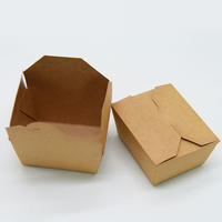 Récipients alimentaires à emporter jetables en papier kraft brun boîtes à lunch à emporter