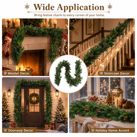 Guirlande de Noël en pin, longue branche de verdure avec pommes de pin, pour cheminée, escalier, porte, fenêtre, décoration de fêtes, fournisseur en gros