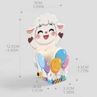 Boîte cadeau décorative de Pâques en papier 3D, blanche, design agneau de dessin animé, pour emballage alimentaire et bonbons, conteneur décoratif en carton