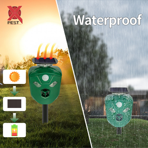 2024 năng lượng mặt trời động vật không thấm mới siêu âm động vật Repeller sản phẩm vườn Dog Repeller siêu âm kiểm soát dịch hại - Product Image 3